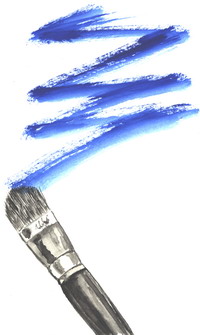 Pinselstrich Pinselstrich in Aquarell